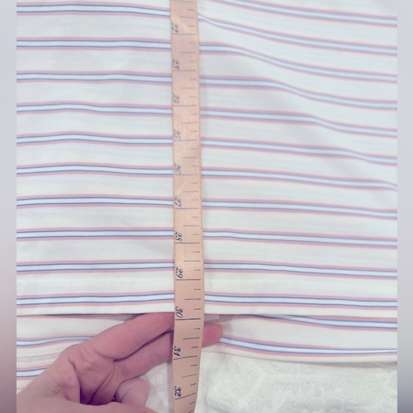 Polo Golf Striped Polo short sleeve pink and blue moisture wicking - Picture 7 of 7